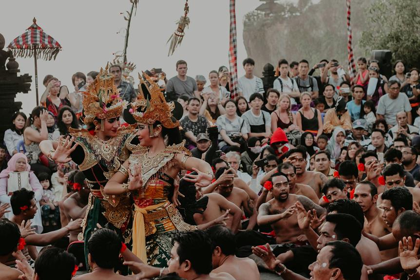 religious festival with masks