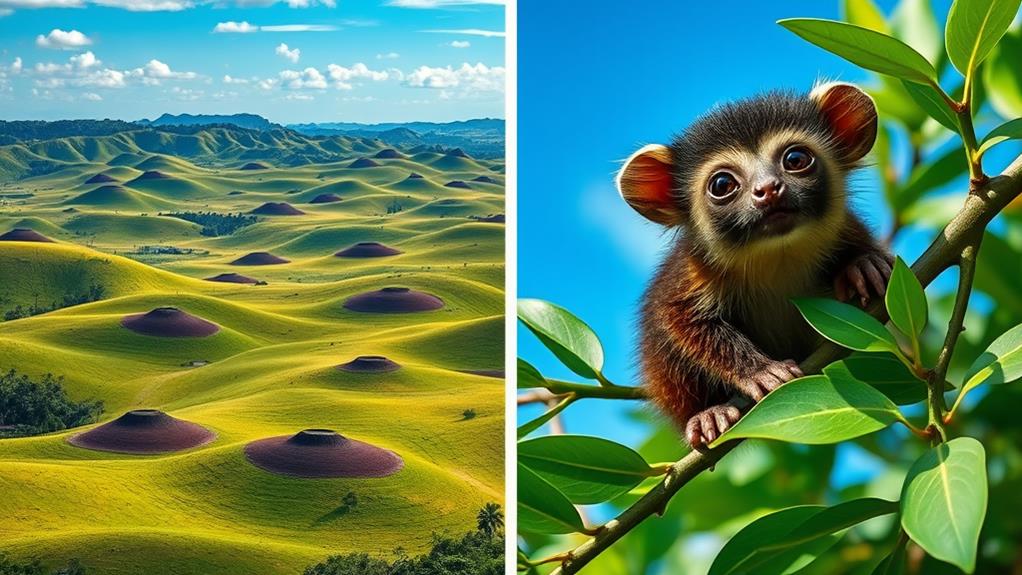 bohol s chocolate hills tarsiers