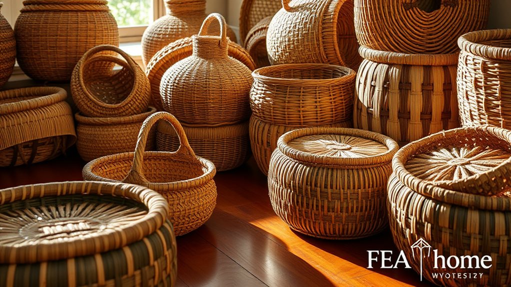 antique basket collection showcase